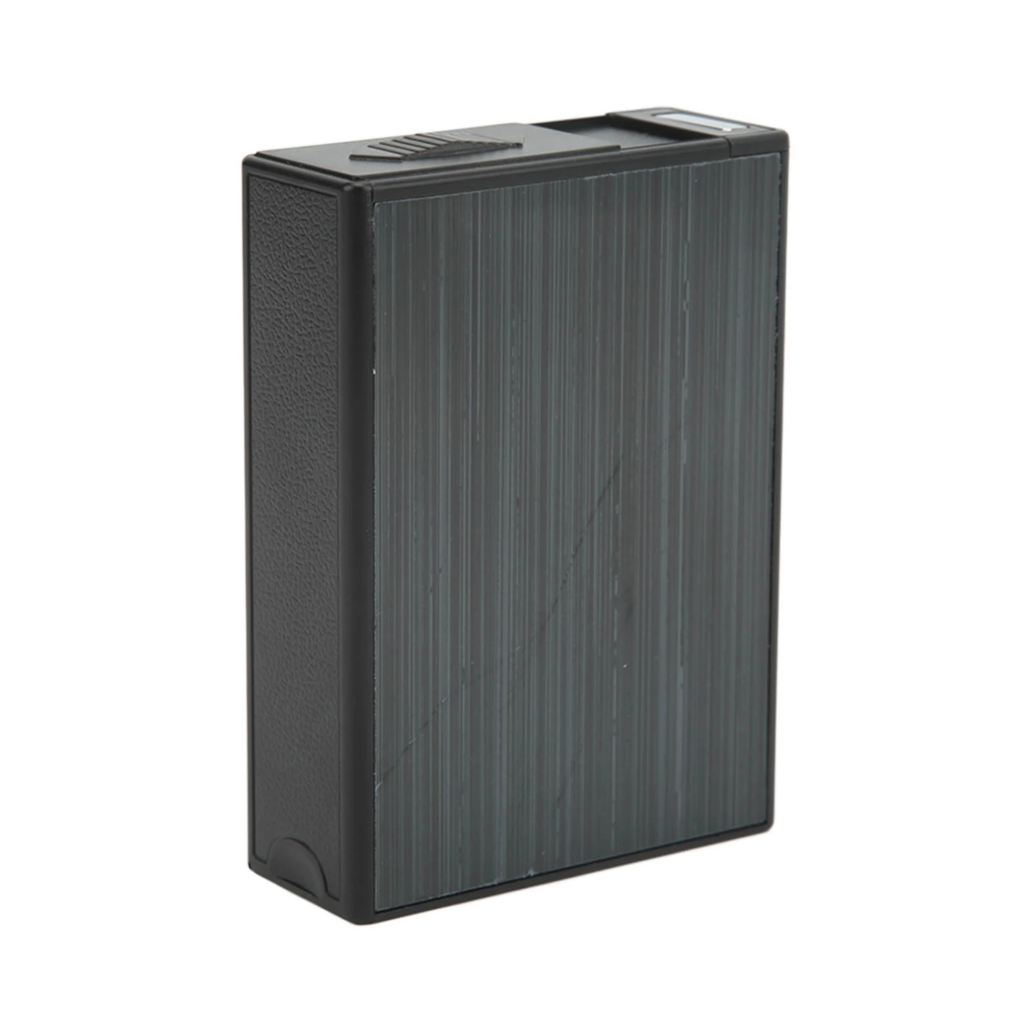 Cigarette Case Portable Black Brushed Matte Finish USB Charging Cigarette Storage Box with Lighter