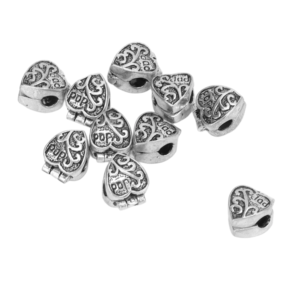 10pcs Clip Lock Beads Antique Silver Bracelet Non Slip Positioning Clip Buckle Beads DIY Hand Made Jewelry Accessories Style 1