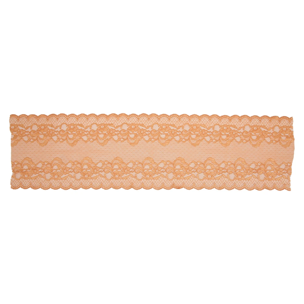 23cm Width 10 Yards Lace Trim Stretch Cuttable DIY Handcraft Mesh Nylon Lace Fabric Wide Stretchy Lace for Sewing Pillow Creamy Tomato Brown