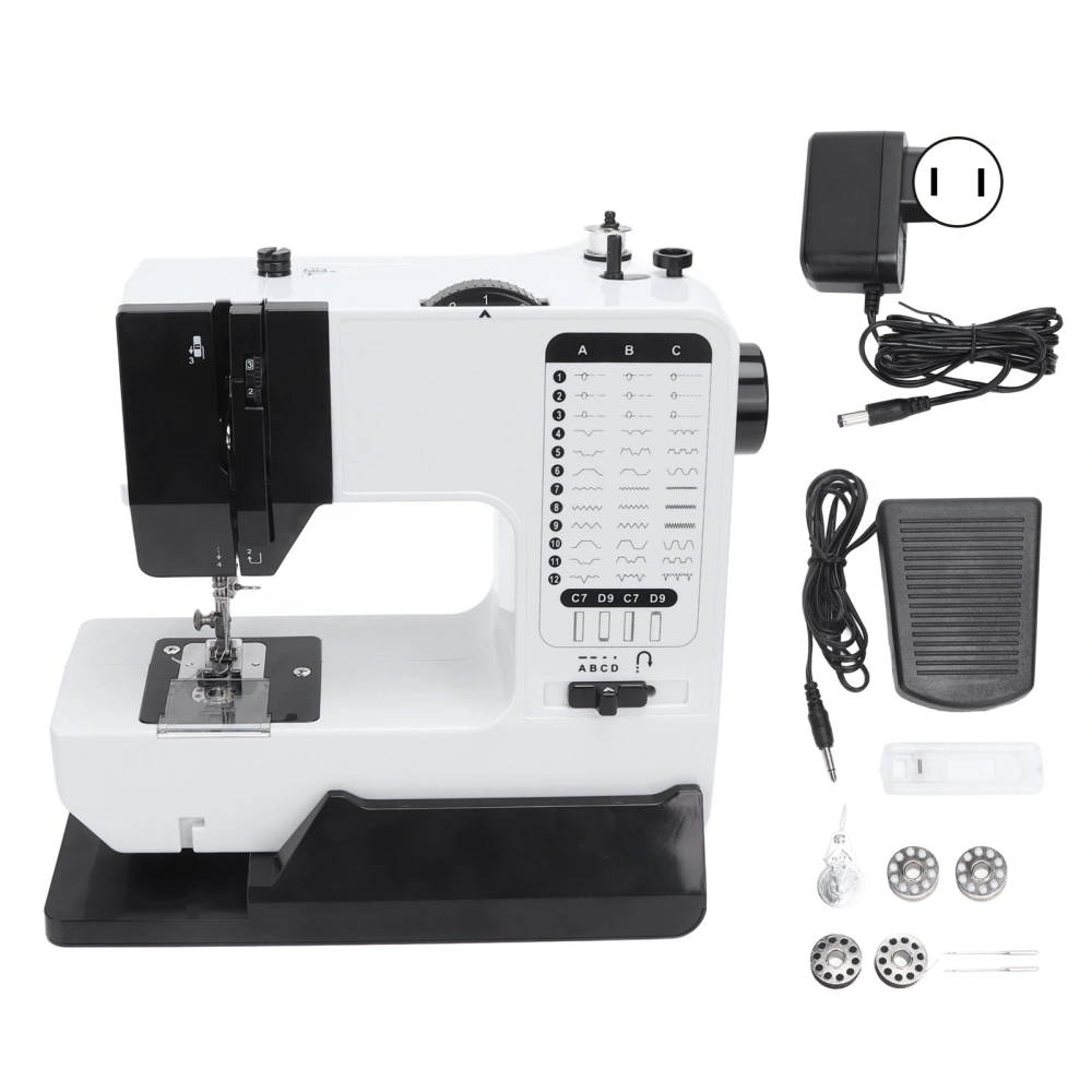 Mini Sewing Machine Stable Operation Low Noise Household Multifunctional Mini Desktop Sewing Machine 100‑240V US Plug