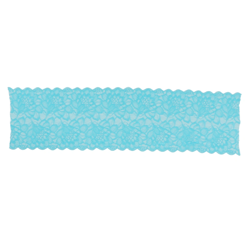 Lace Fabric 10 Yards 23cm Wide Fashionable DIY Cuttable Soft Stretch Mesh Nylon Lace Ribbon Trim for Sewing Blue