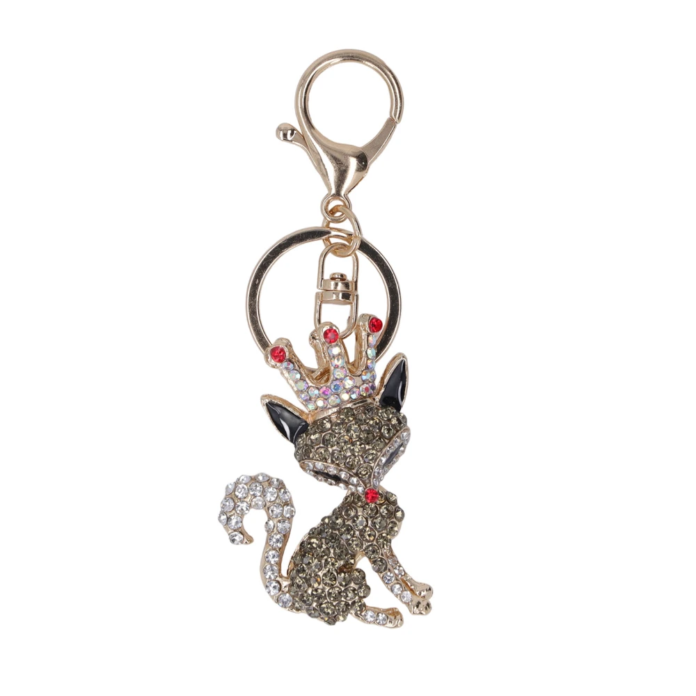 Little Fox Keychain Zinc Alloy Sparkling Rhinestone Vivid Colors Widely Used Rhinestone Keychain for Handbag Backpack