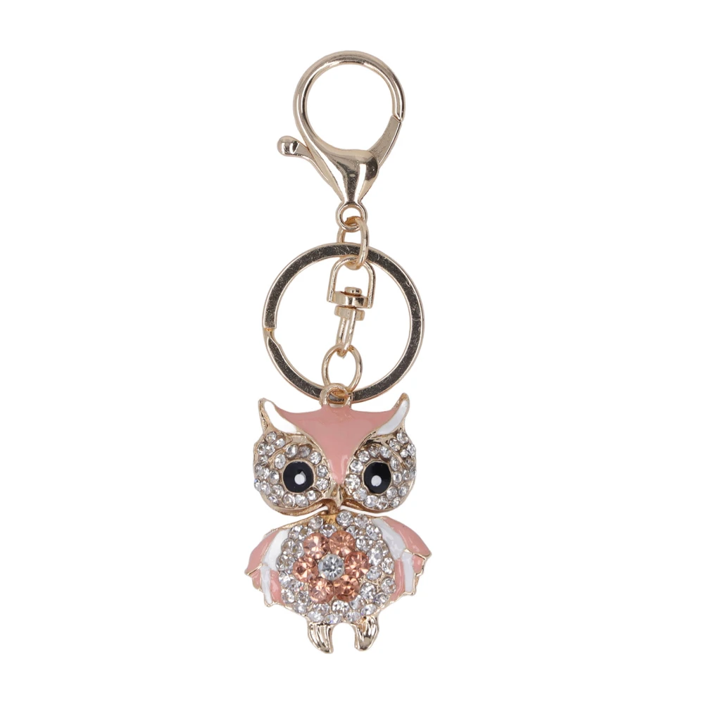 Night Owl Keychain Fashinable Night Owl Style Beautiful Rhinestone Rich Colors Rhinestone Keychain for Handbag Backpack