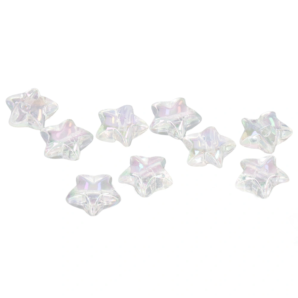 10Pcs Acrylic Transparent Beads Cute Cartoon Appearance Smoother Surfaces Acrylic Beads Clear for DIY Bracelet Jewelry Pentagram