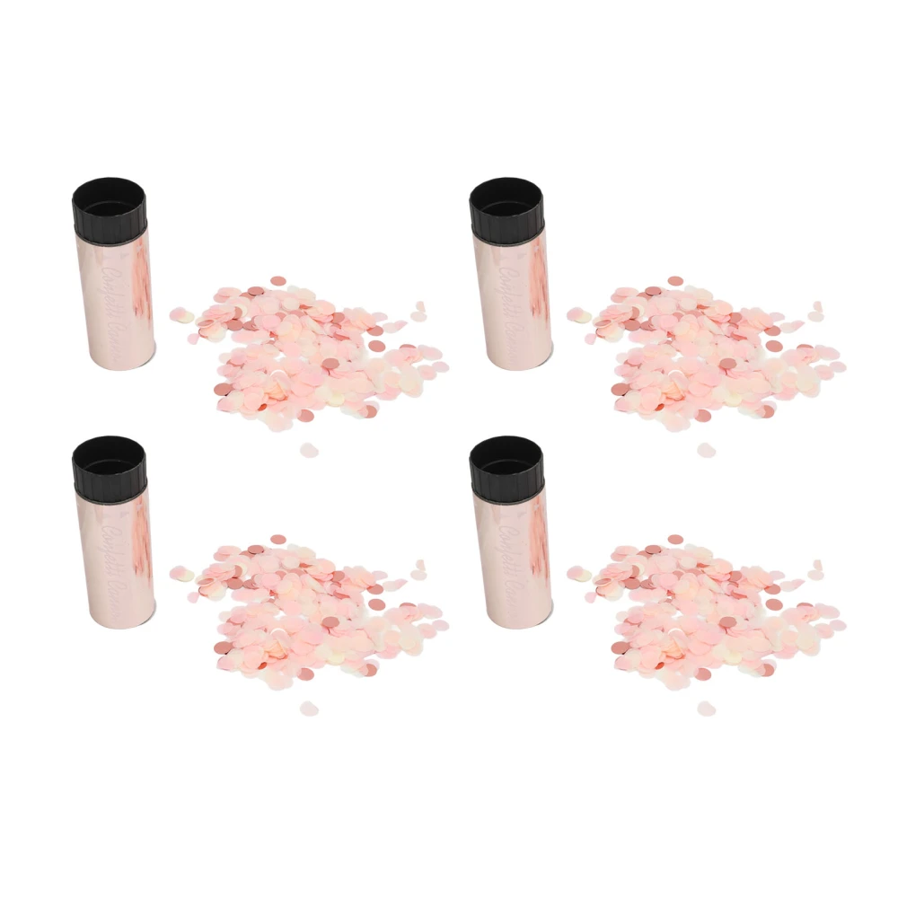 4Pcs Confetti Cannon Portable Rose Gold Party Ambience Wide Application Party Poppers for Party Wedding Holiday Type E