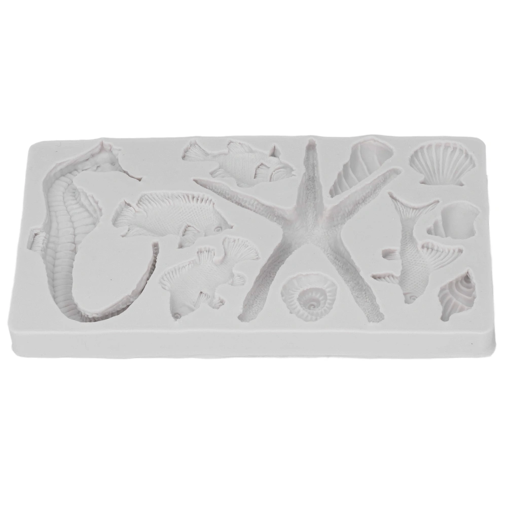 Silicone Mold Grey DIY Starfish Seahorse Shape Reusable Non Stick Elastic Silicone Cake Chocolate Ice Cube Fondant Mould