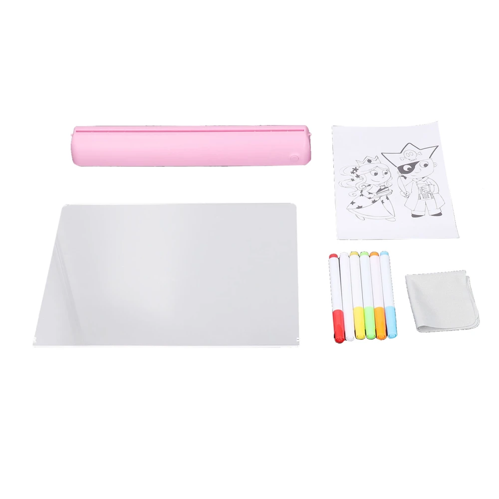 LED Message Writing Board Erasable RGB Portable Message Board with Stand for Homes Offices Schools Cafes Shops Pink