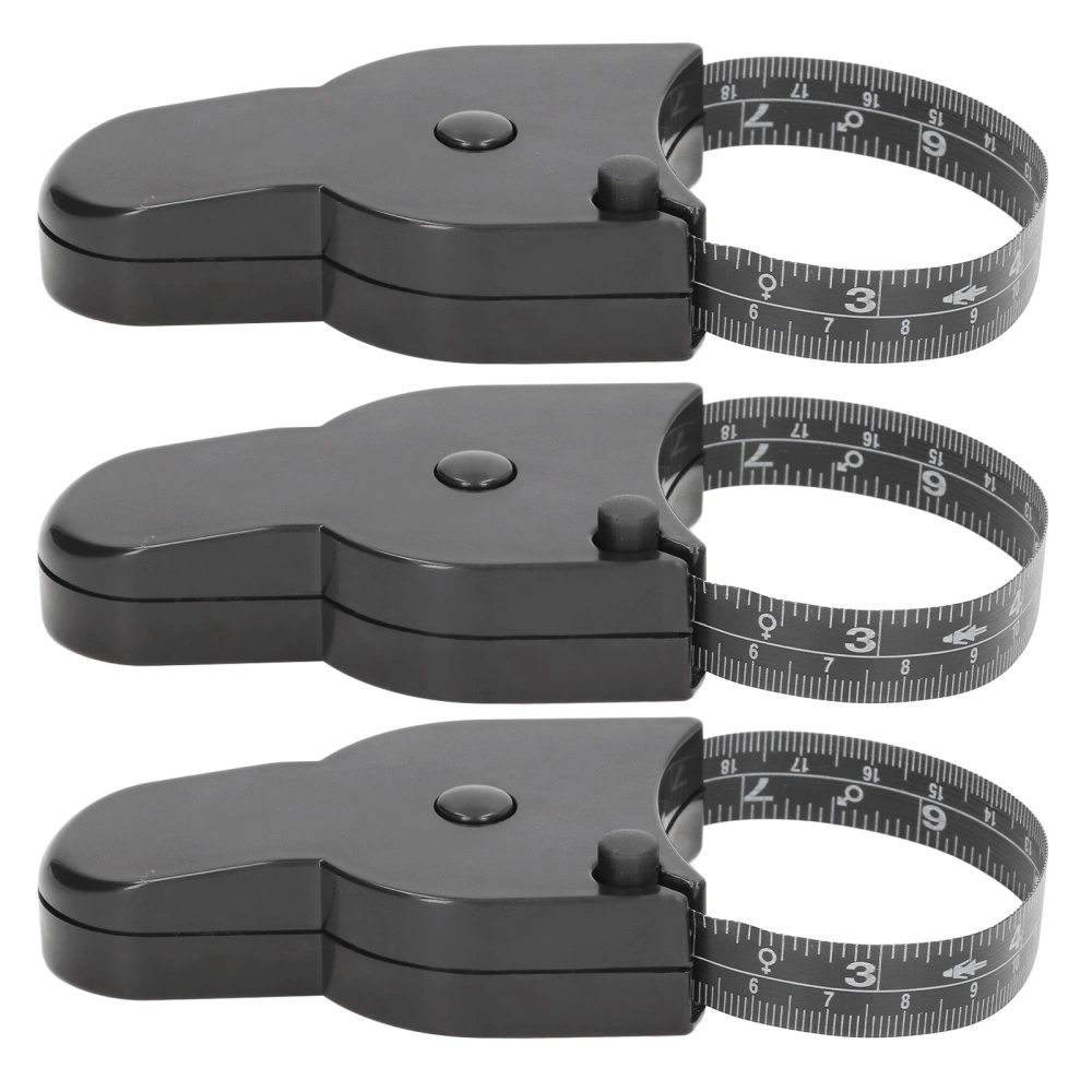 3 Pcs Body Measuring Tape Mini Portable Black Accurate Sewing Tape Measure cm Inch Waist Measuring Tape