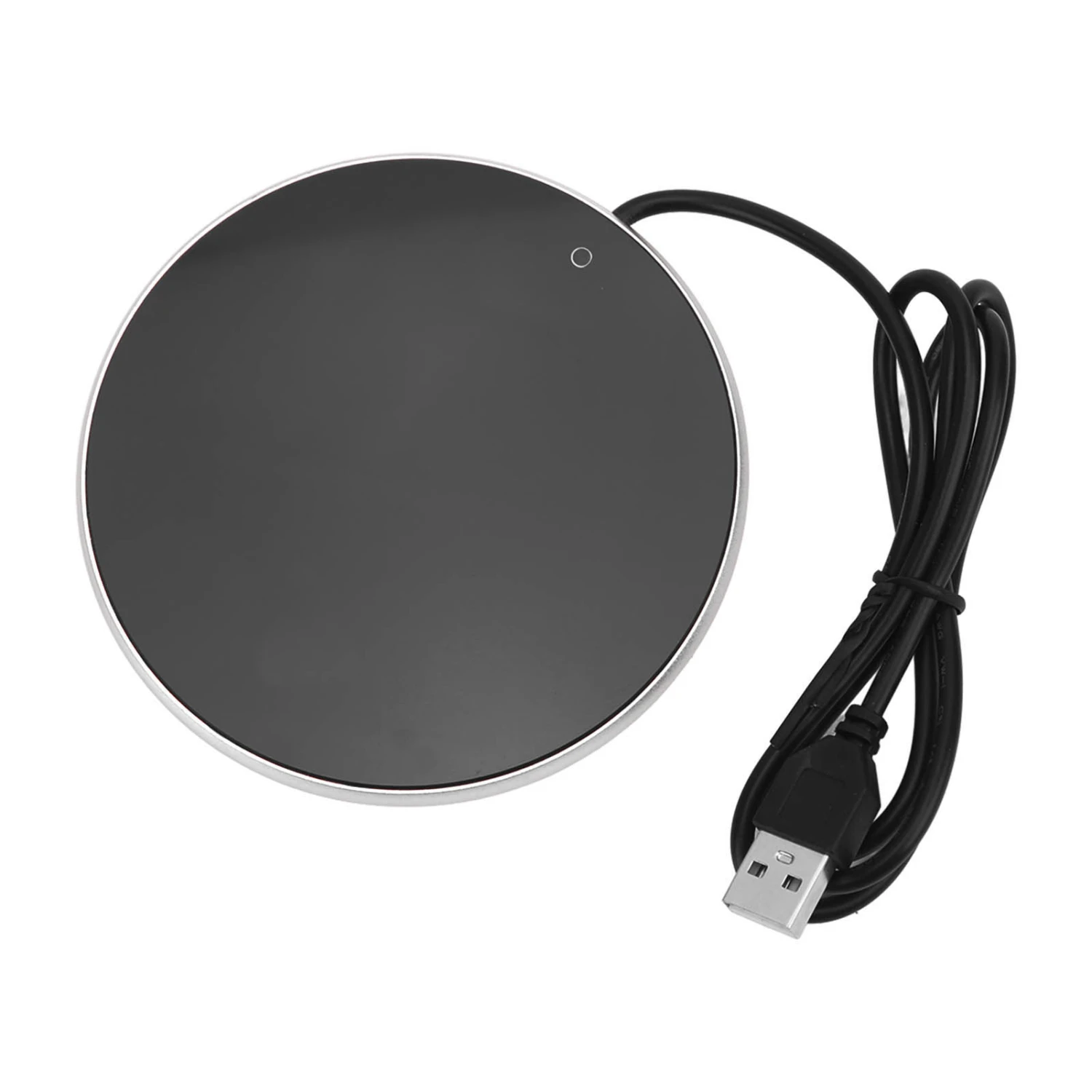 Coffee Mug Warmer 55°C Constant Temperature 3 Levels Small Light Smart USB Candle Warmer for Home Office Travelling Silver