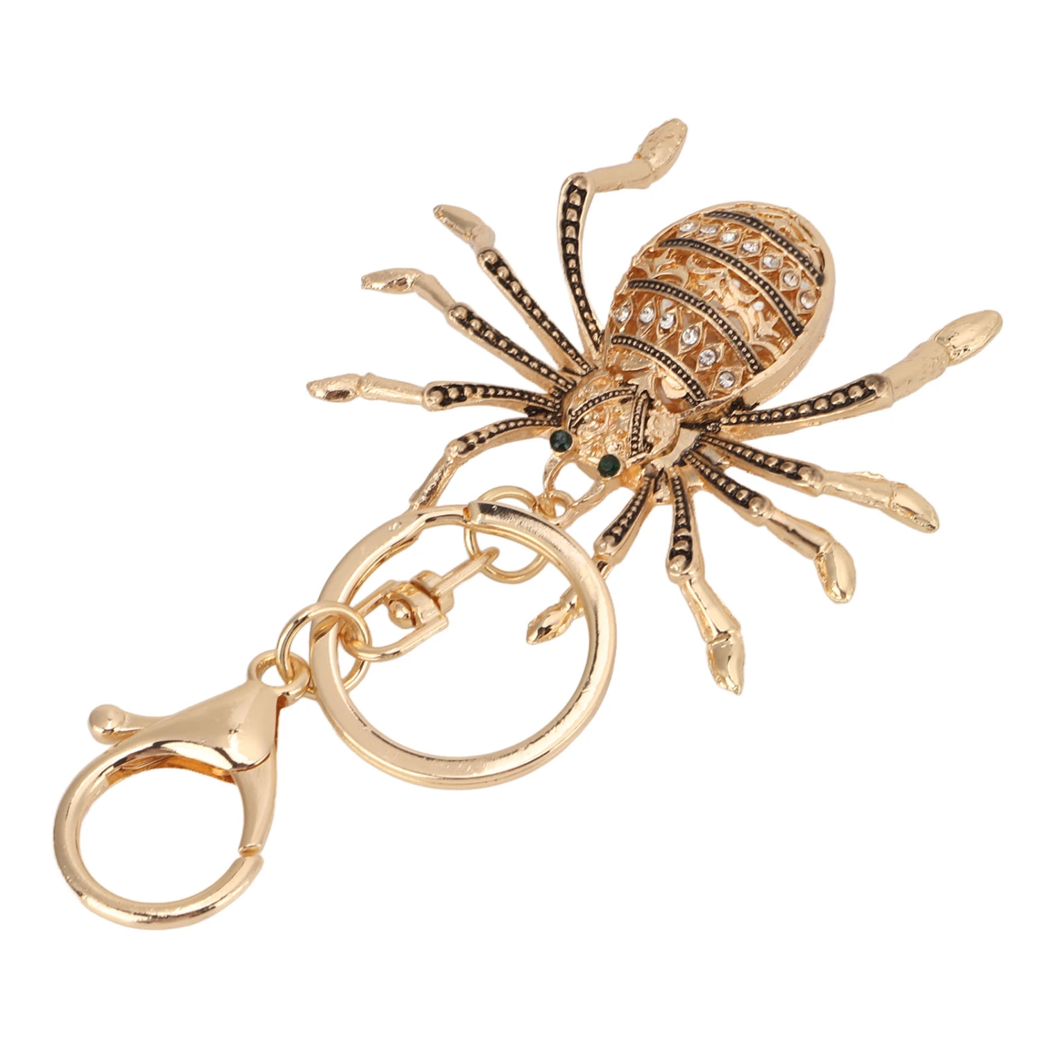 Keychain Zinc Alloy Diamond Spider Car Key Chain Metal Pendant Women's Bag Accessories Decoration Gift Gold