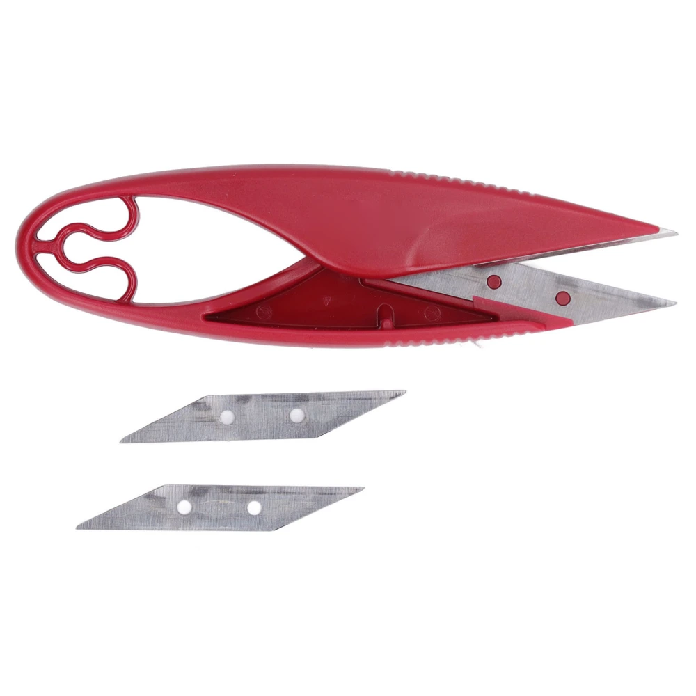 Thread Snips Easy Cutting Stainless Steel Red Sewing Scissors with 2 Replaceable Blades for Fabrics Threads