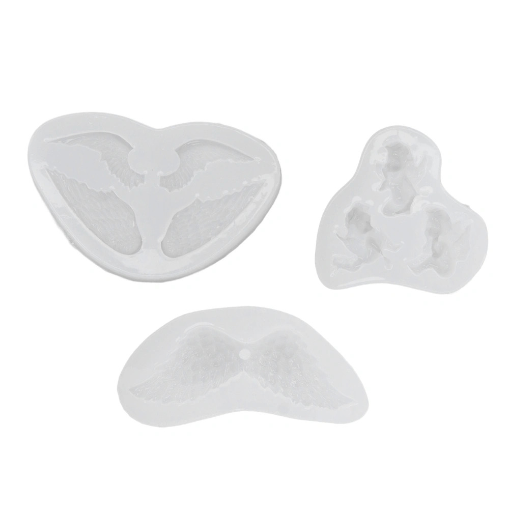 3Pcs Silicone Mold Angel Shape Flexible Soft Reusable Transparent Silicone Mold for DIY Pendant Decoration Craft