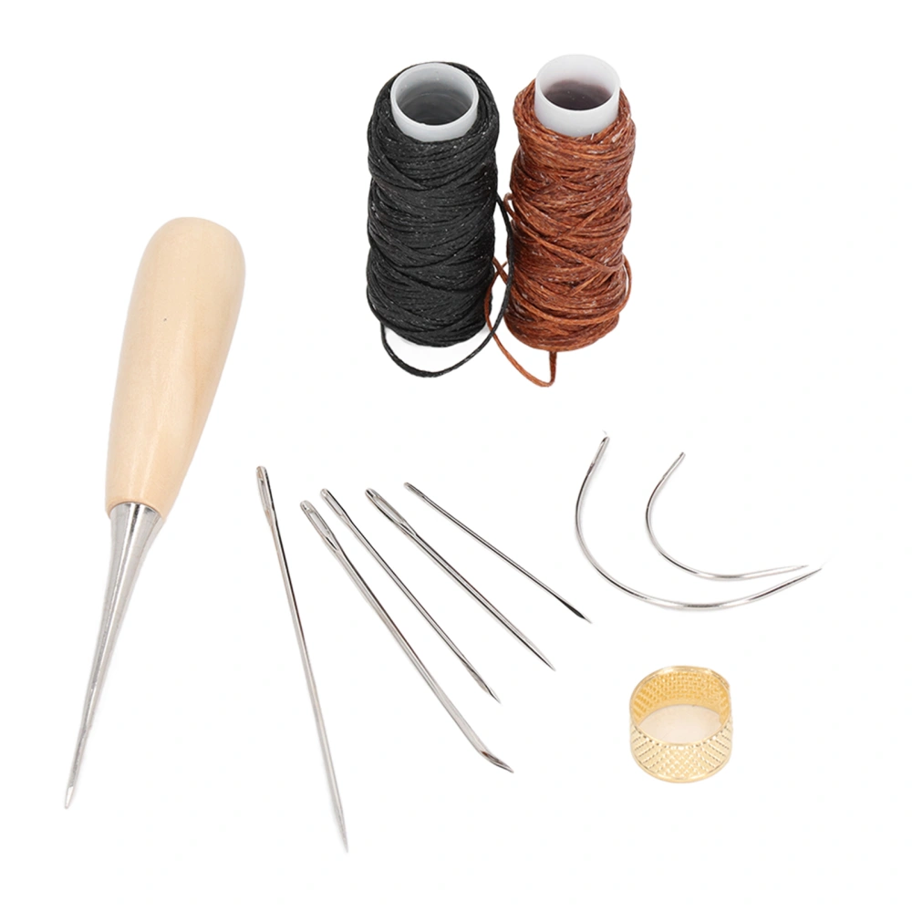 Leather Sewing Tools Kits DIY Stainless Steel Portable Leather Stitching Kit with Waxed Thread for Fabric Tarpaulin