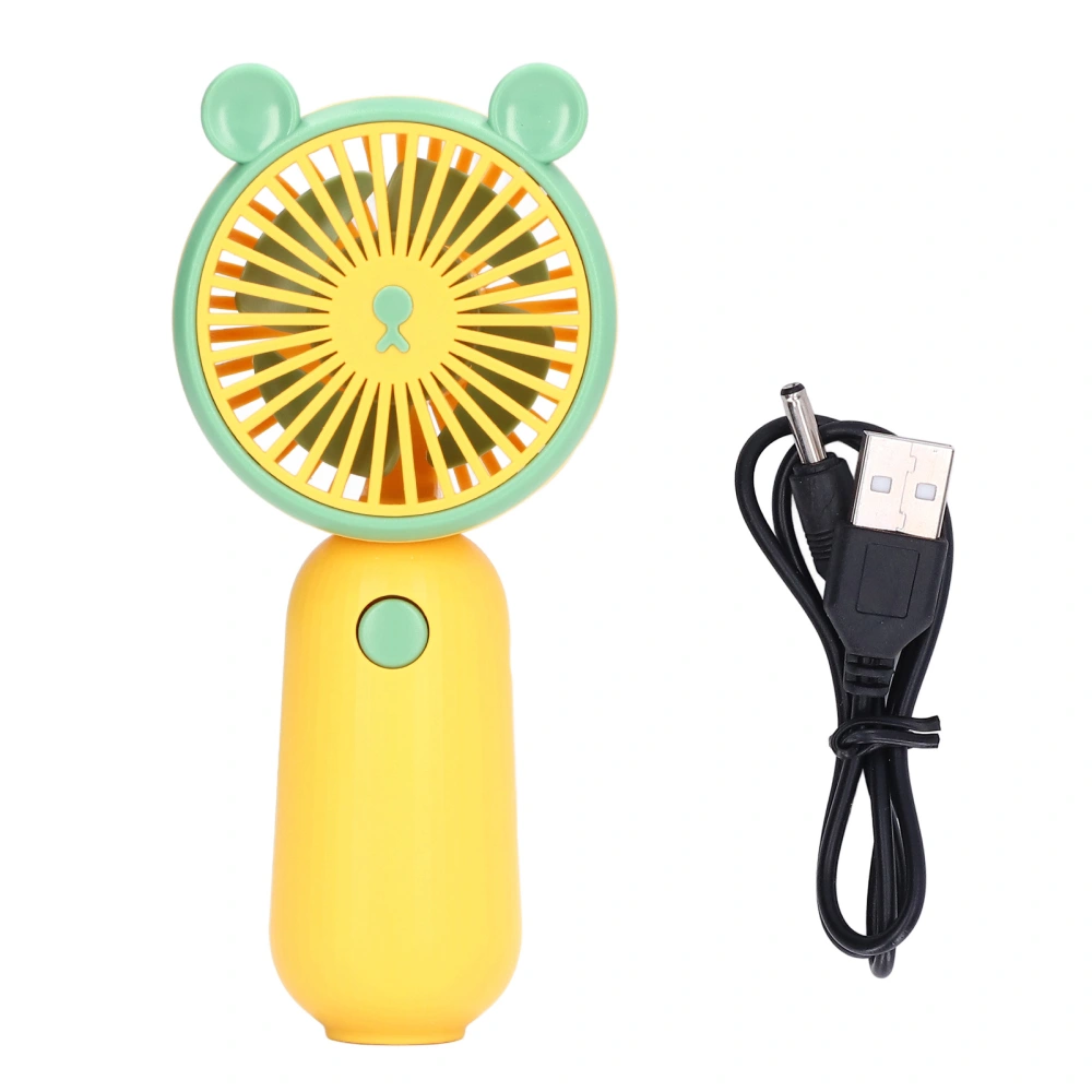 Hand Held Fan Cute Bear Shape USB Rechargeable Portable Battery Operated Ergonomic Handle Mini Fan for Travel Home