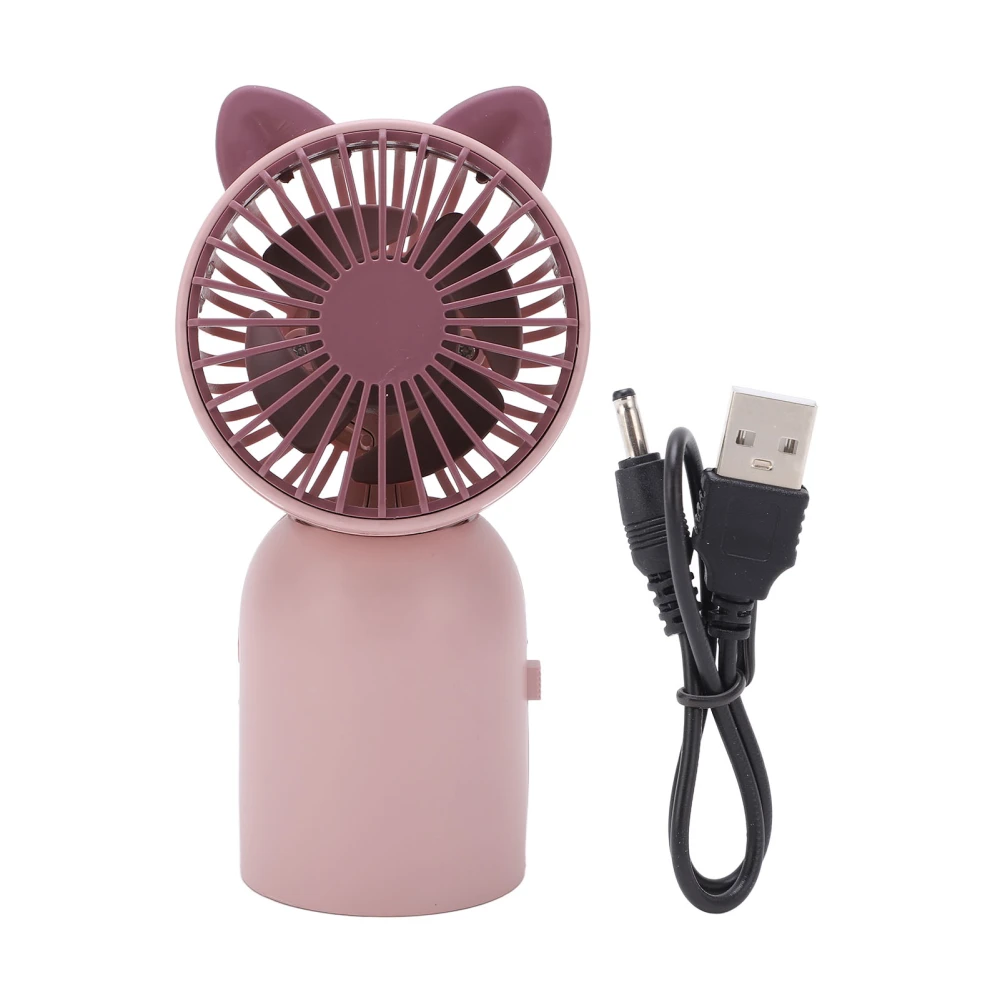 Handheld Fan Cute Cat Appearance USB Charging Portable Fan One Key Switch Mini Fan Portable for Kids for Outdoor Travel