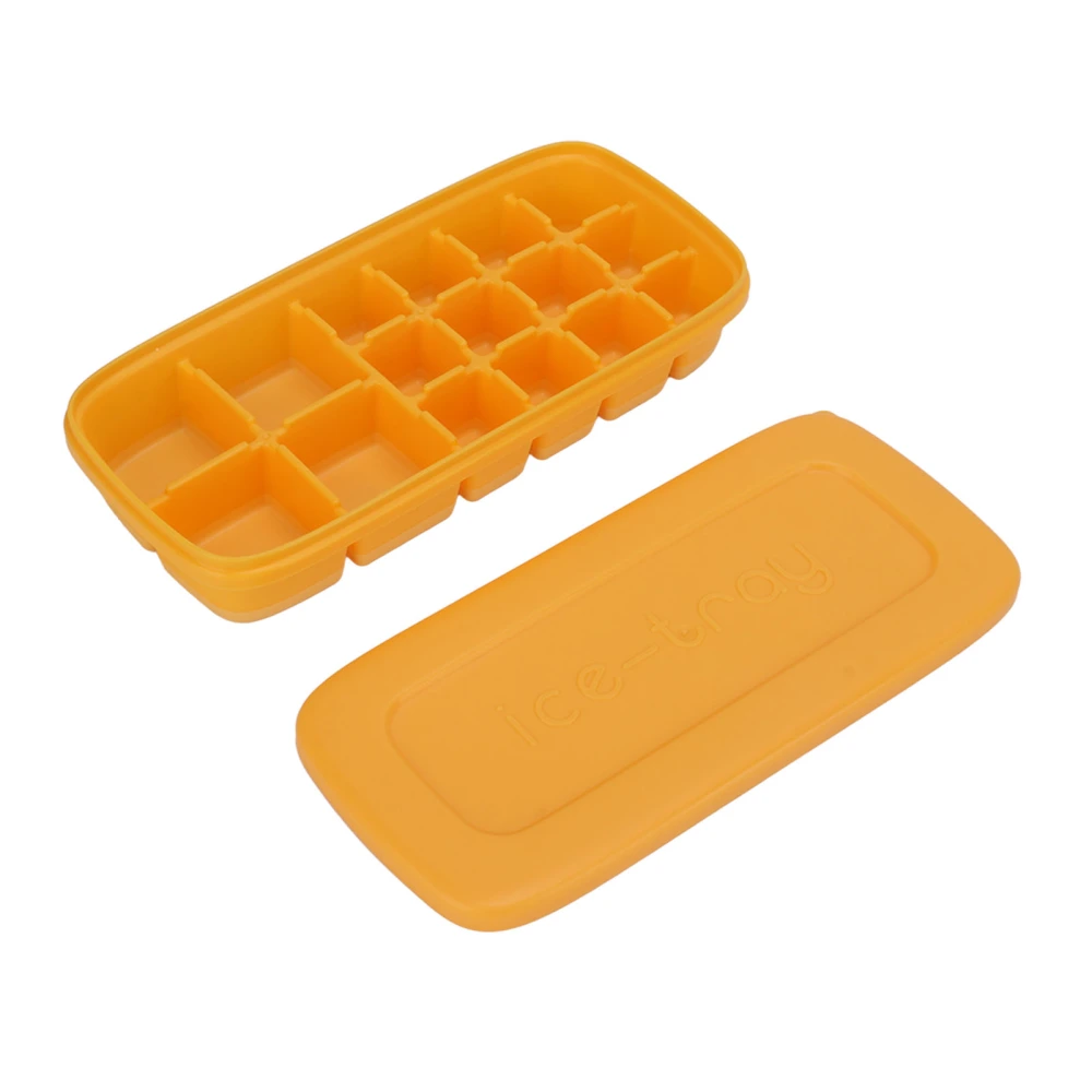 Ice Cube Tray Office Home Large Capacity Ice Making Soft Reusable Silicone Ice Tray Mold for Beverage Wine Yellow