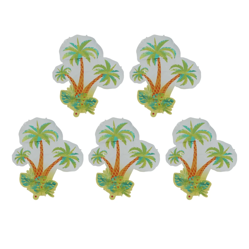 5pcs Palm Tree Balloon Aluminum Foil Sturdy Lightweight Oversized Decorative Coconut Tree Party Summer Theme Decoration