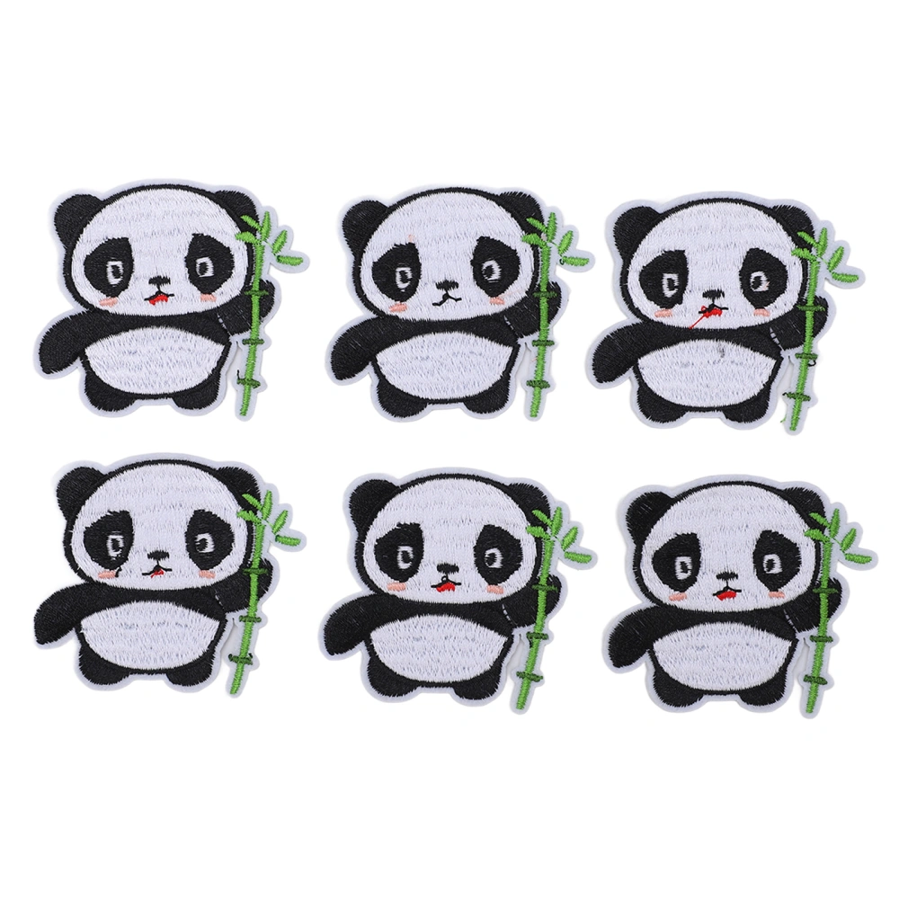 6PCS Panda Patch Panda Pattern DIY Sewing Sewing Patches Cotton Clothing Patches Custom Patches for Backpacks Clothes Bags