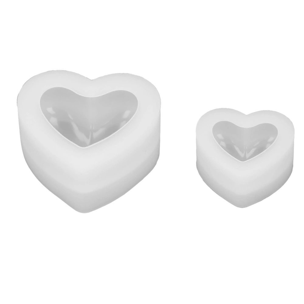 2 Pcs Silicone Mold 3D Three Dimensional DIY Heart Shaped Mirror Silicone Mold Crystal Epoxy Aromatherapy Gypsum Soap Mold