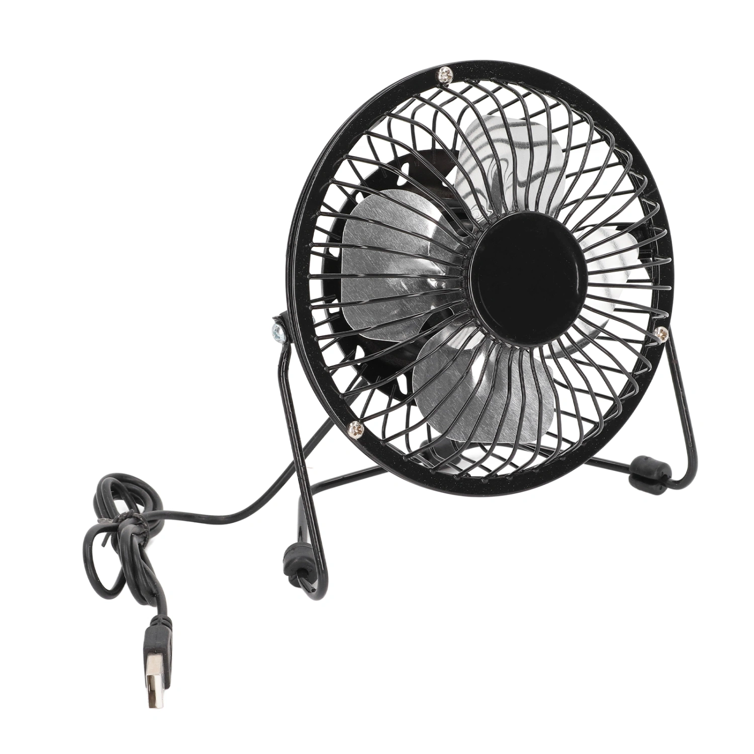 USB Small Desk Fan 360° Rotation Super Sound Off Mini Fan Portable One Key Switch USB Desk Fan with Antiskid Pad for Office
