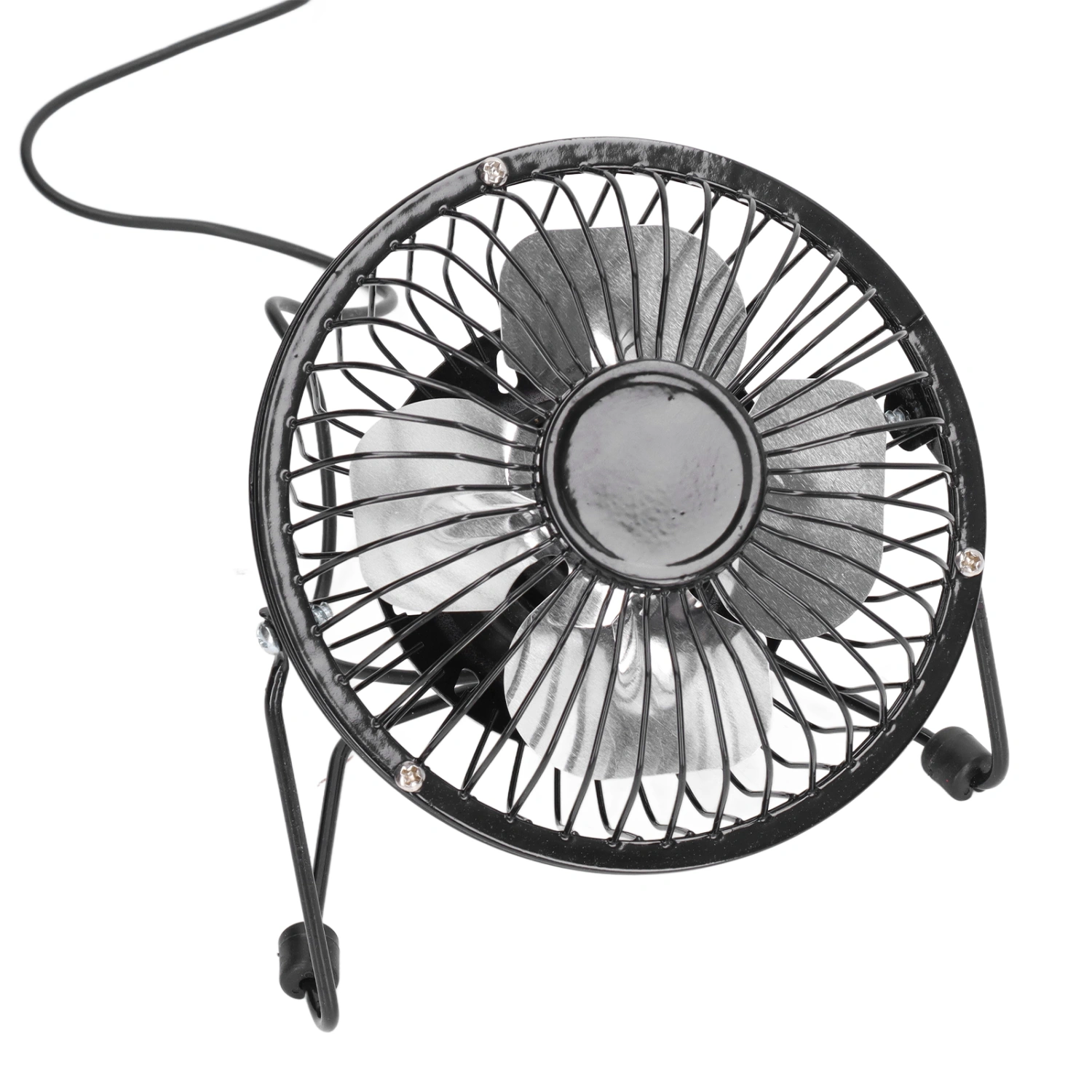 USB Small Desk Fan 360° Rotation Super Sound Off Mini Fan Portable One Key Switch USB Desk Fan with Antiskid Pad for Office