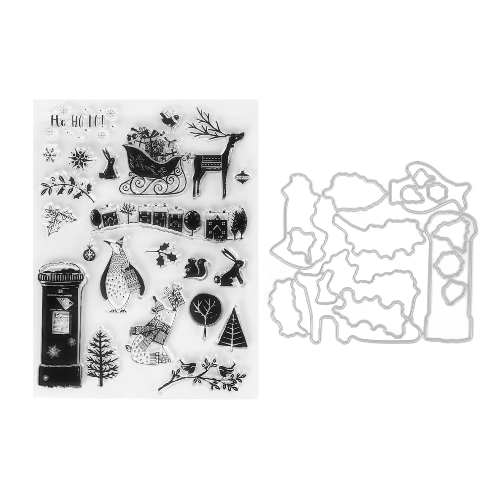 Transparent Stamp DIY Handbook Album Greeting Card TPR Stamp Knife Die Set Hand Made Gift Paper Craft