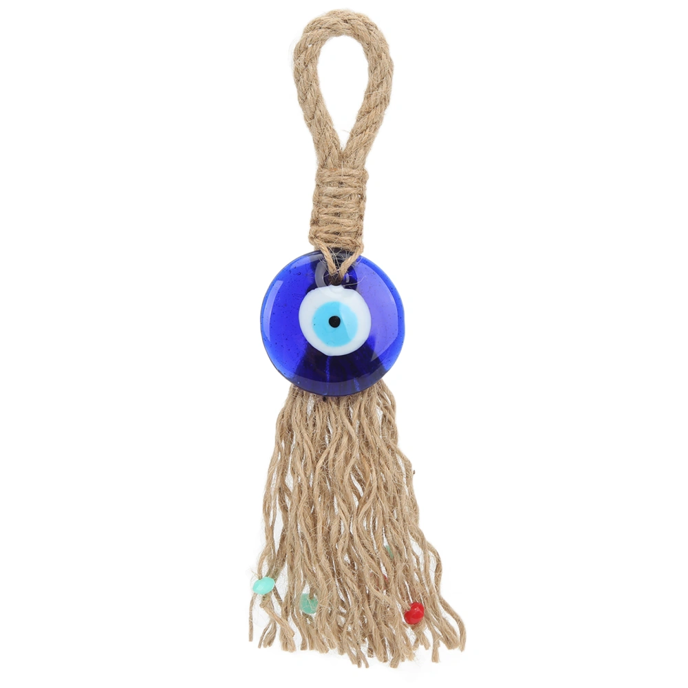 Blue Evil Eye Pendant Plaited Twine Tassel Round Blue Turkey Evil Eye Personality Ornament Outdoor Office Home Decoration