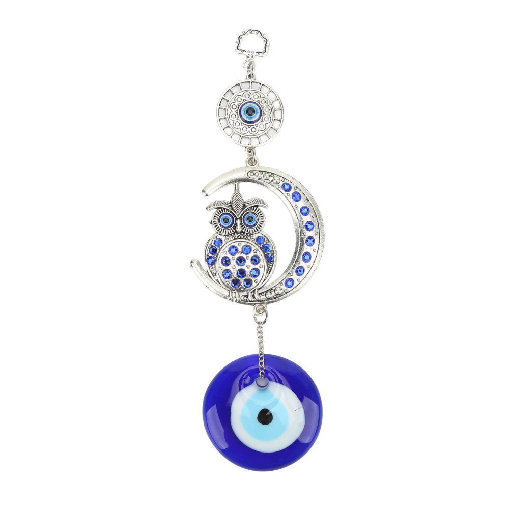 Evil Eye Pendant Night Owl Moon Coloured Glaze Alloy Exquisite Colors Elegant Style Attract Wealth Evil Eye Decor