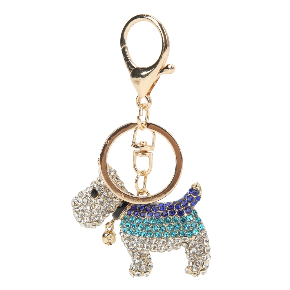 Dog Keychain Electroplating Process Rhinestones Puppy Keychain Pure Color Dripping Process Keychain Dog for Commencement