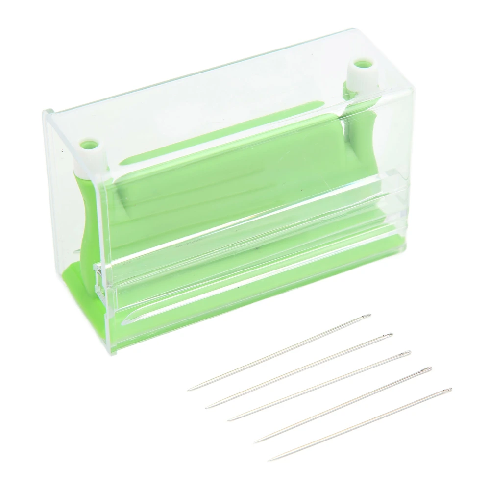 Multifunctional Needle Threaders Double Hole Design 2.6x4.4x7.2cm/1.0x1.7x2.8in Plastic Embroidery Needle Threader Green