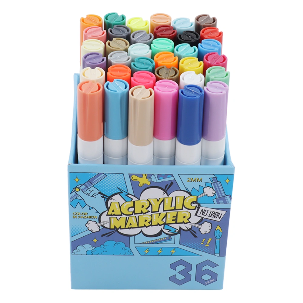 36 Color Acrylic Marker DIY Graffiti Craft Quick Drying Waterproof Water Based Painting Note Marker