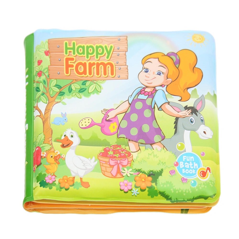 Bath Book EVA Foam Safe Nontoxic BPA Free Easy to Clean Stimulate Imagination Color Perception Baby Bath Book Happy Farm