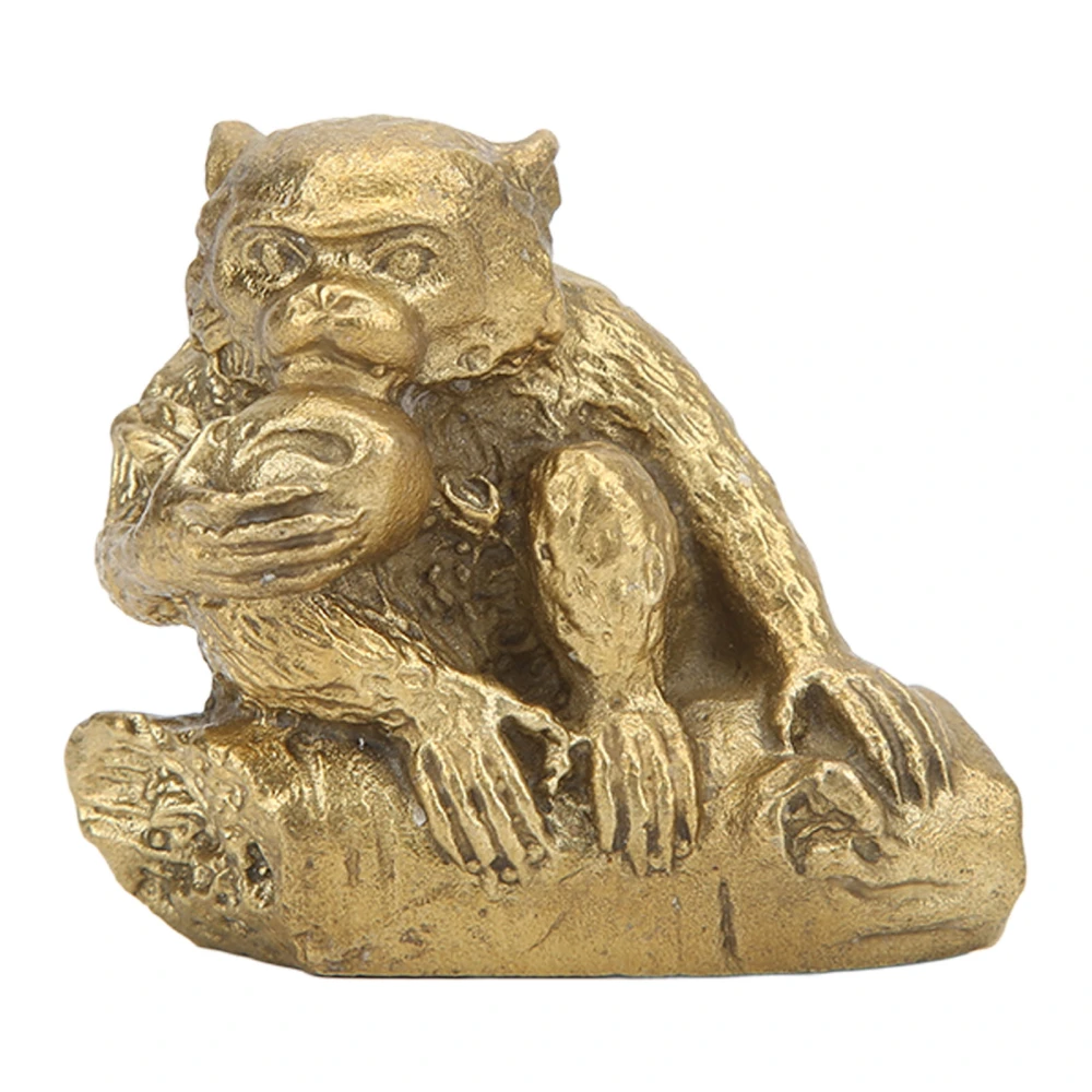 Brass Monkey Statue Vivid Image High Hardness Small Size Monkey Figurines for Home Decoration Collection Display Gifts