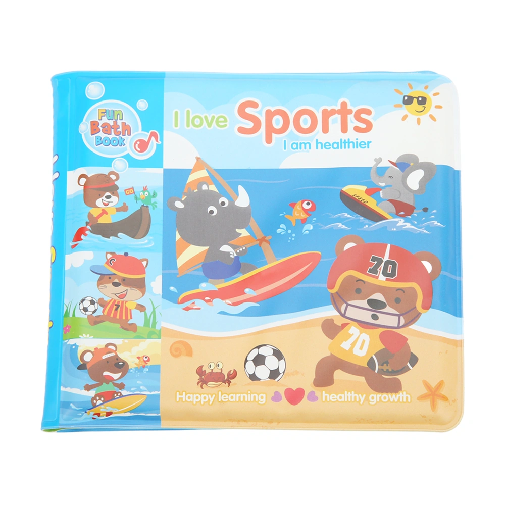 Floating Baby Bath Books Interesting Sound Safe EVA Material Color Lasting Waterproof Bathtime Toys for Above 3 Years Old Sports B103E