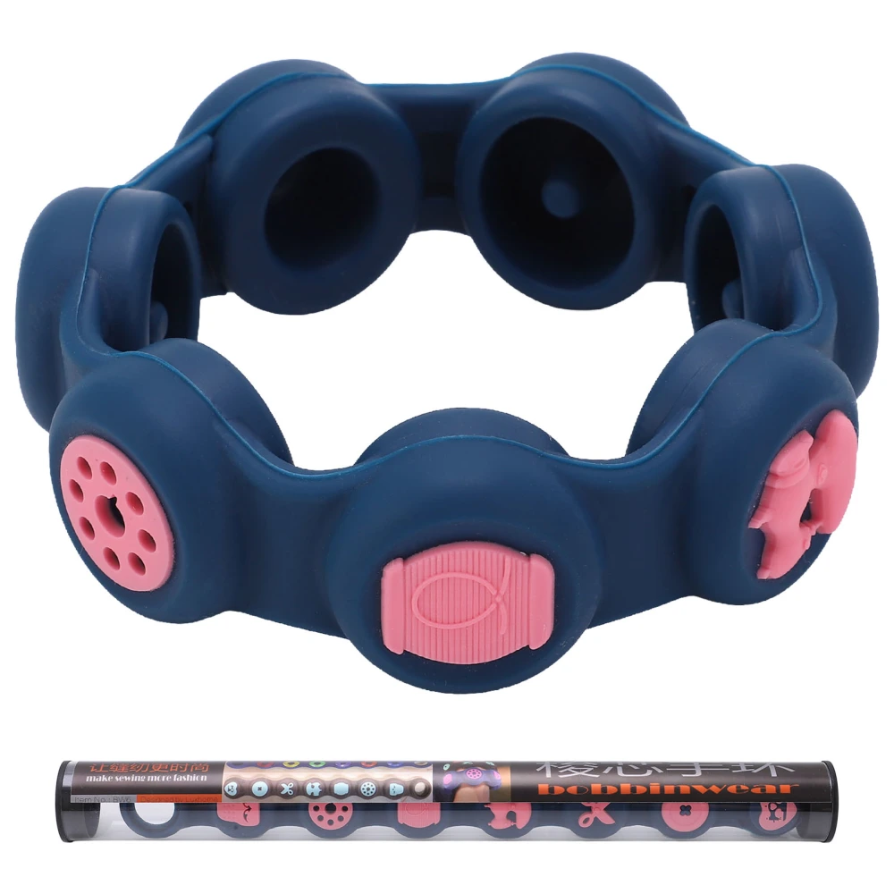 Bobbins Storage Bracelet Bracelet Design Durable Silicone Portable Stylish Inventive Sewing Machine Bobbin Holders Blue