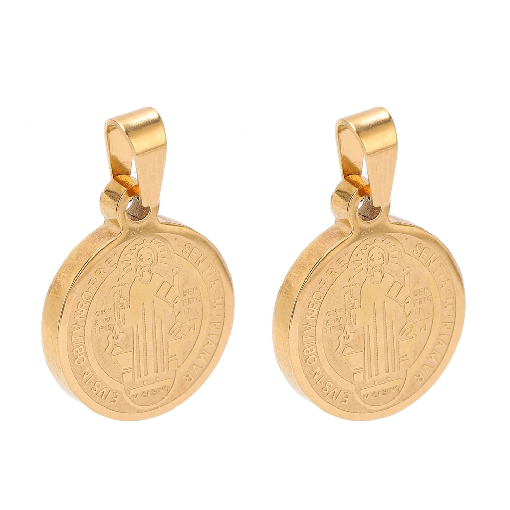 2pcs St Benedict Medals Stainless Steel Material Hypoallergenic Decorative St Benedict Medals Pendant for Protection