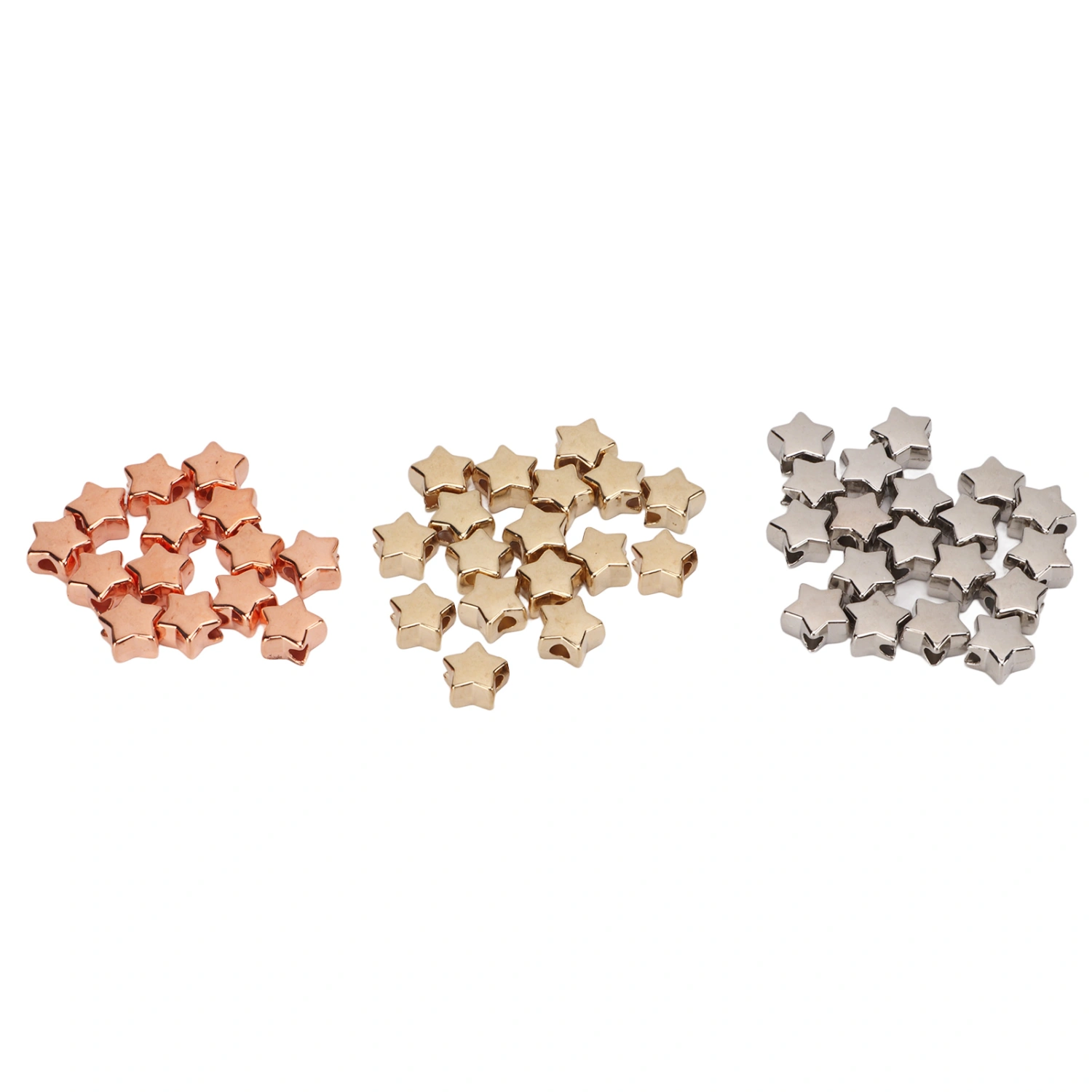 50Pcs Jewelry Making Beads Star Shaped Approx 0.5 Diameter 3 Colors Durable Plastic Widely Used Plastic Spacer Beads