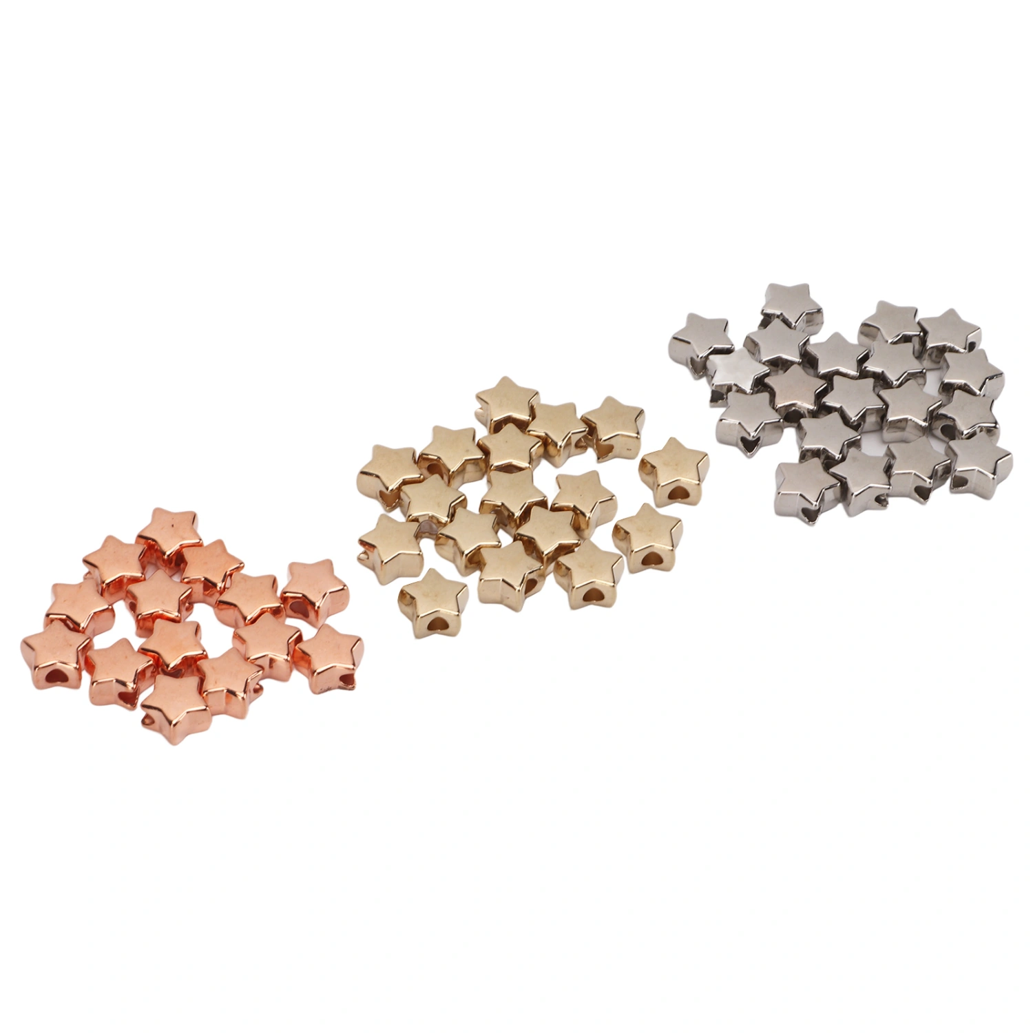 50Pcs Jewelry Making Beads Star Shaped Approx 0.5 Diameter 3 Colors Durable Plastic Widely Used Plastic Spacer Beads