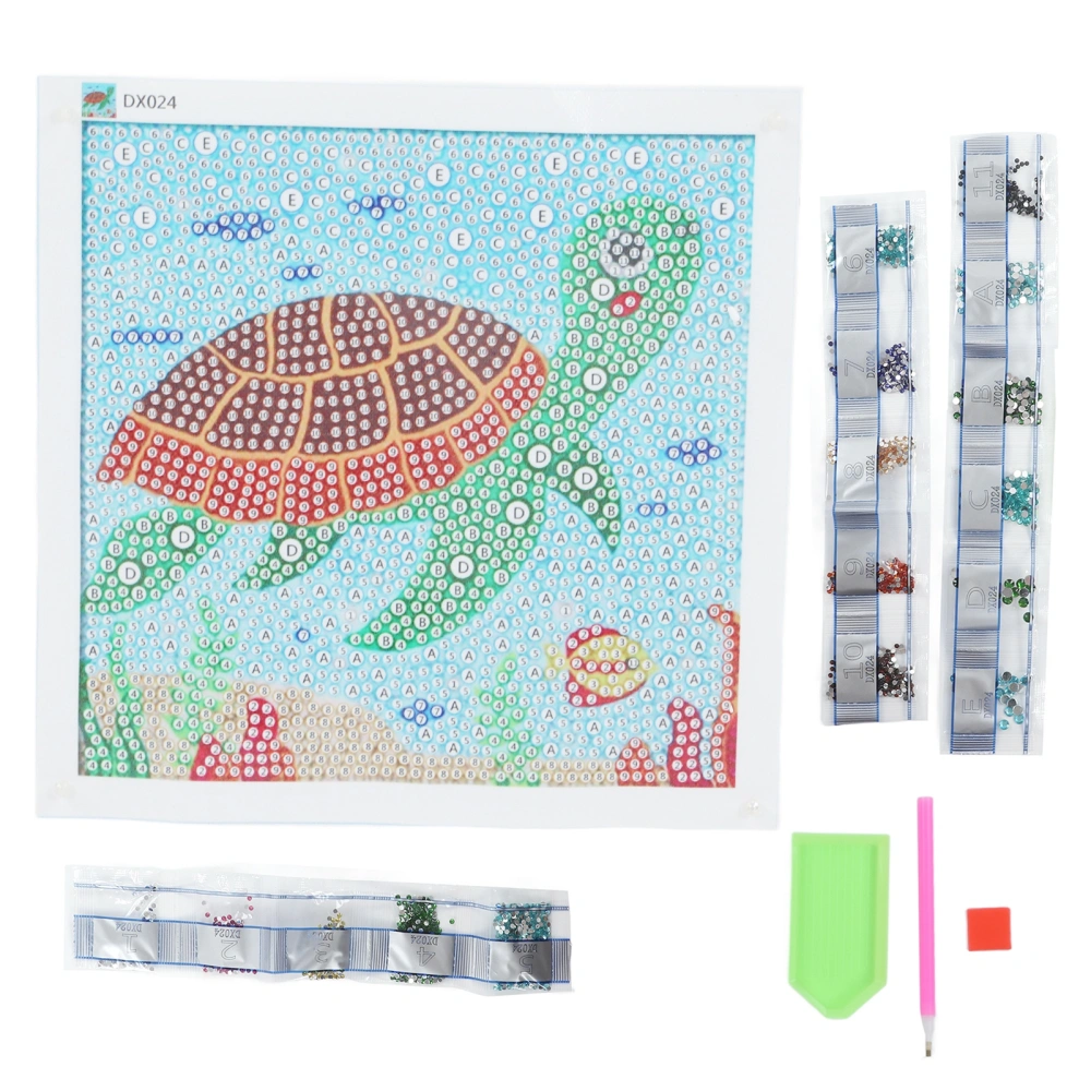 Rhinestone Painting Cartoon Sea Tortoise Reality Effect Super Flash Enhance Hand Skills Elegant Pattern Room Decorations