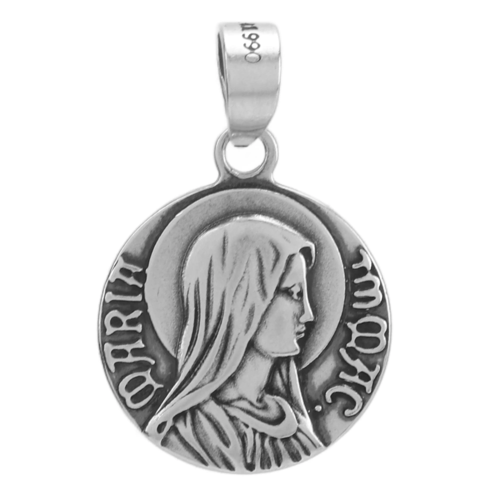 Virgin Mary Necklace S925 Silver Luxurious Retro Style Hand Crafted Exquisite Durable Virgin Mary Pendant