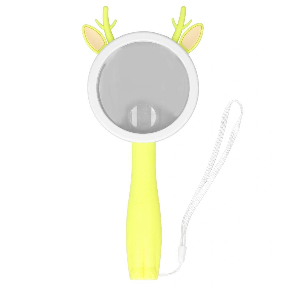 Magnifying Glass Yellow Deer Cartoon Shape Handheld Reading Magnifying Glass Anti Fall Scientific Experiment Toy