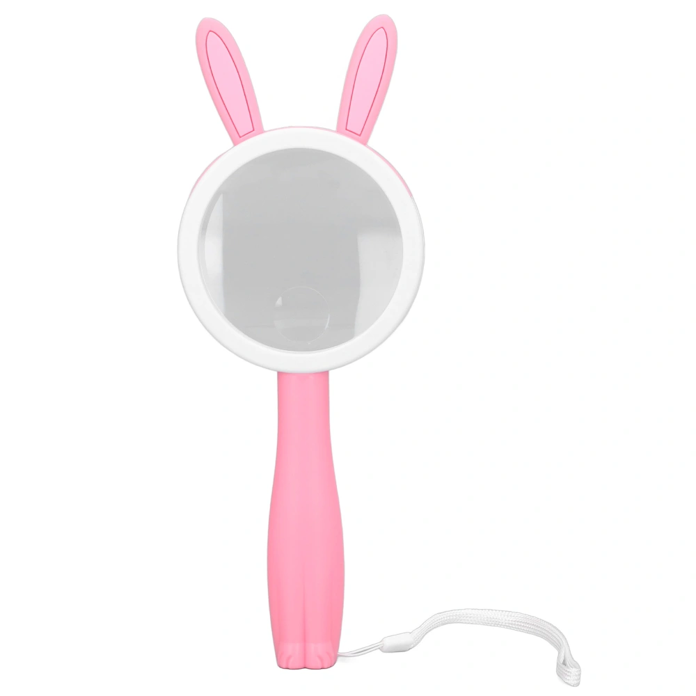 Magnifier Plastic Handle Cartoon Pink Rabbits Handheld HD ABS Comfortable Grip Reading Magnifying Glass