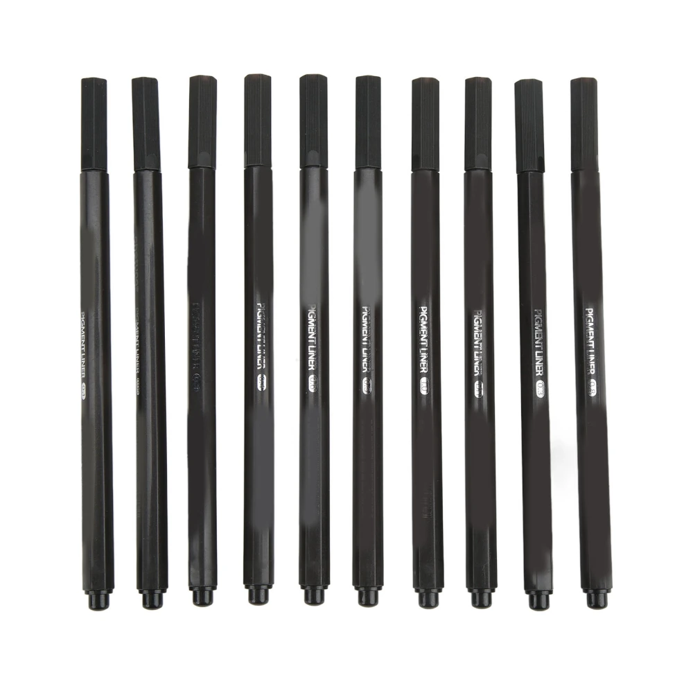 10Pcs Micro Line Pens Plastic Water Based Paint Fineliner Ink Pen for Note Taking Technical Drawing