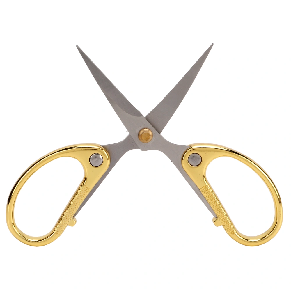 Craft Scissors Stainless Steel High Hardness Durable Ergonomic Design Easy Cutting Widely Used Sewing ScissorsGold