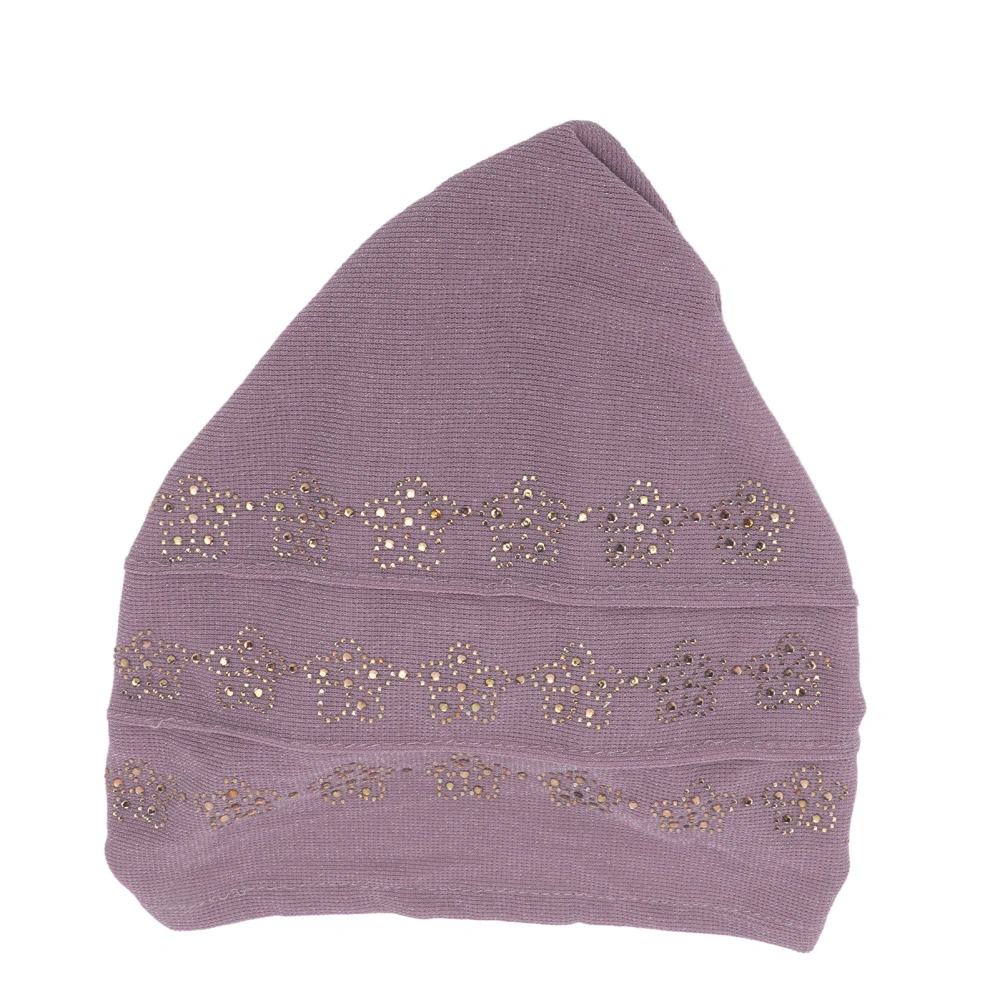 Muslim Turban Hat Stylish Shiny Good Elasticity Soft Lightweight Stretch Head Wrap for Daily Wear Worship UseTaro Purple