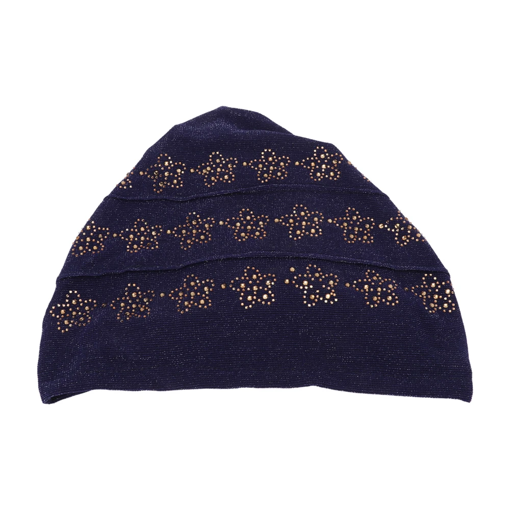 Turban Head Wraps Easy Wearing Lace Material Convenient Practical Double Layer Hair Hat for Daily WearDark Blue