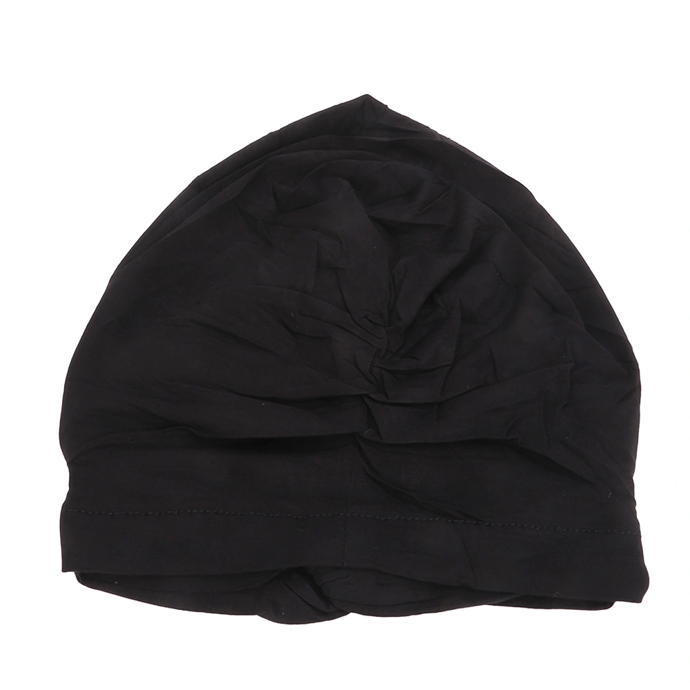 Muslim Turban Hat Modal Cotton Good Elasticity Soft Comfortable Stylish Beautiful Women Stretch Head WrapBlack