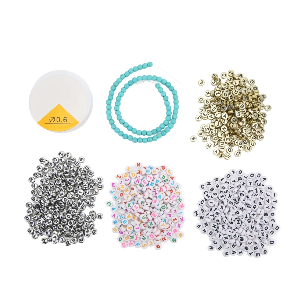 800Pcs Letter Beads Different Colors Clear Pattern Lightweight Glossy Surface Widely Used Alphabet Beads for DIY Jewelry