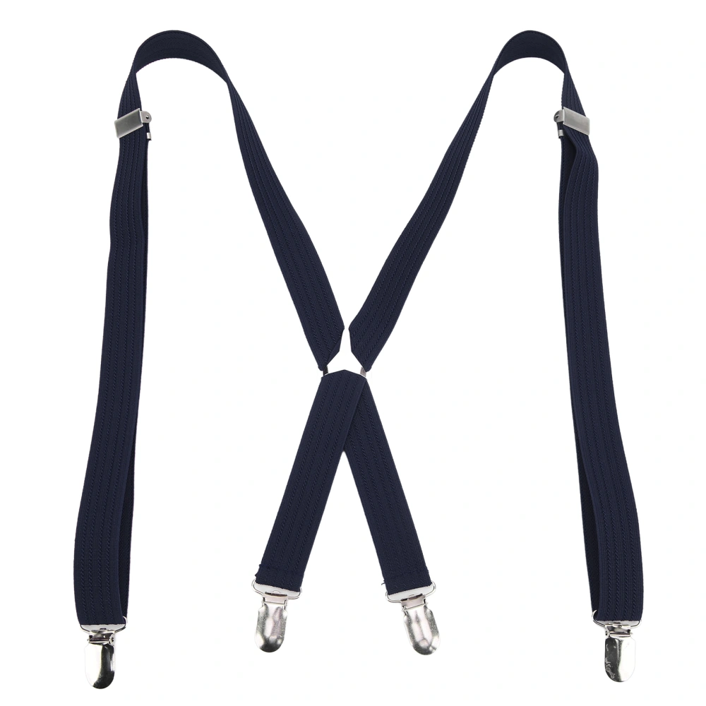 Mens Suspenders Approx 1x41.3in Nonslip Safe Durable Sturdy Metal Wide Applicability Dress Suspenders for Work WeddingNavy Blue