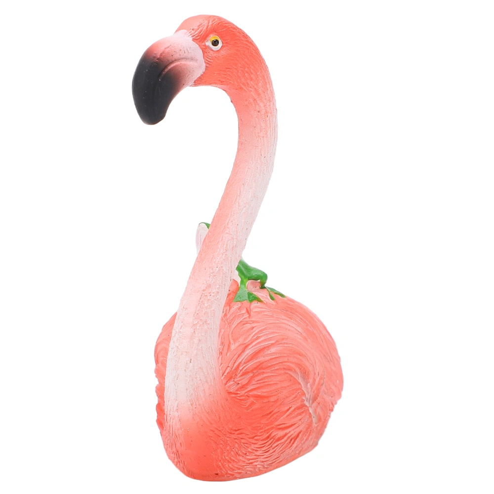 Flamingo Statue Resin Material Tropical Style Pink Plumage Decorative Animal Ornaments for Desktop Decoration